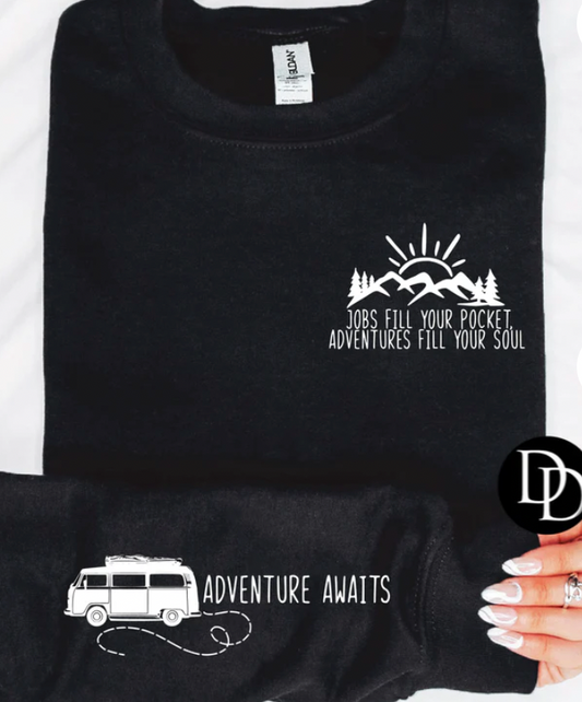 Adventure Awaits (pocket & sleeve design)