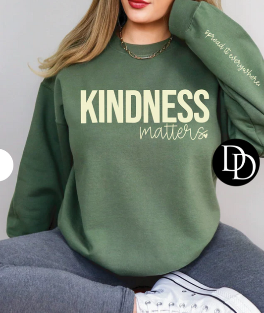 Kindness Matters w/ sleeve design (cream ink)