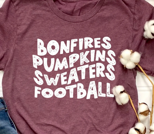 Bonfires Pumpkins Sweater Football